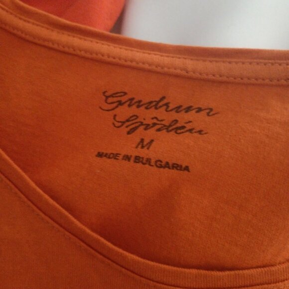 GUDRUN SNOJEN Organic Stretch Cotton Orange Dress M - Picture 3 of 4